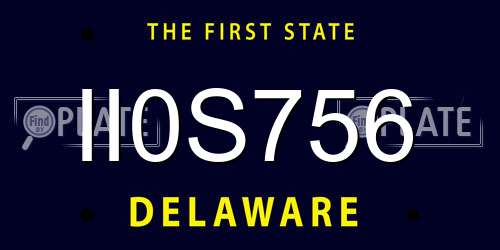 II0S756 Delaware License Plate