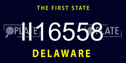 II16558 Delaware License Plate