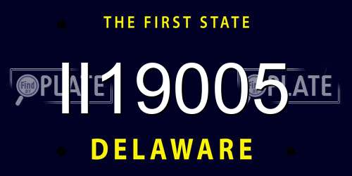 II19005 Delaware License Plate