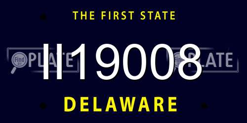 II19008 Delaware License Plate