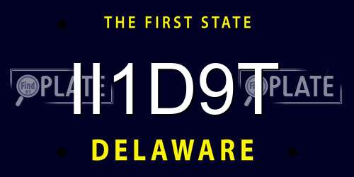 II1D9T Delaware License Plate