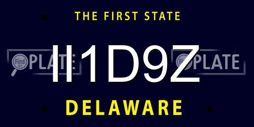 II1D9Z Delaware License Plate