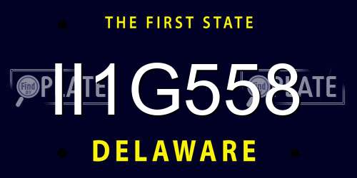 II1G558 Delaware License Plate