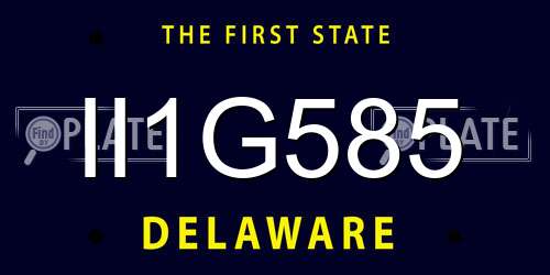 II1G585 Delaware License Plate