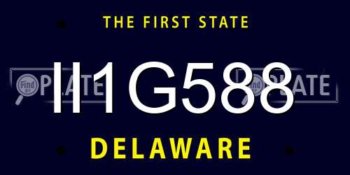 II1G588 Delaware License Plate