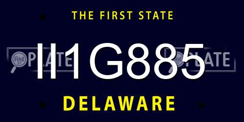 II1G885 Delaware License Plate