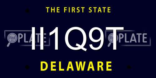 II1Q9T Delaware License Plate