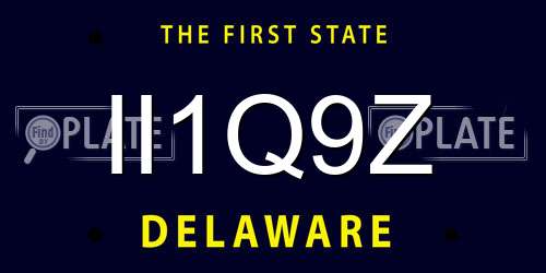 II1Q9Z Delaware License Plate
