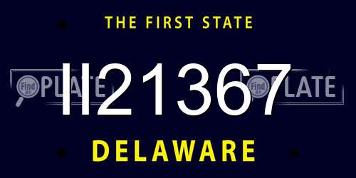 II21367 Delaware License Plate