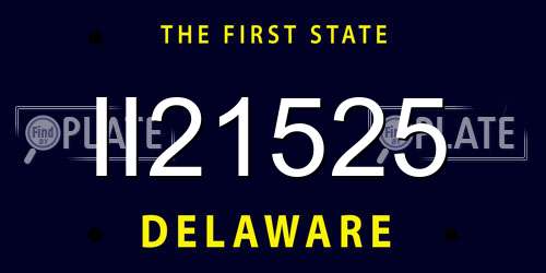 II21525 Delaware License Plate