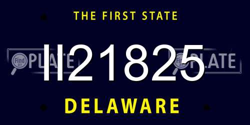 II21825 Delaware License Plate