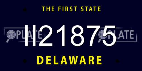 II21875 Delaware License Plate