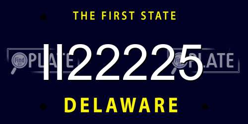 II22225 Delaware License Plate