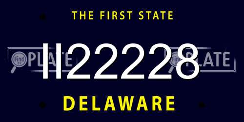 II22228 Delaware License Plate