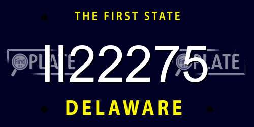 II22275 Delaware License Plate