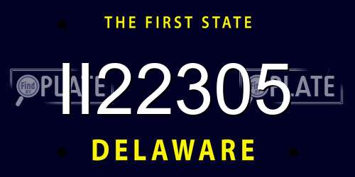 II22305 Delaware License Plate