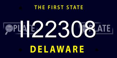 II22308 Delaware License Plate