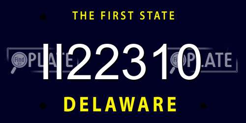 II22310 Delaware License Plate