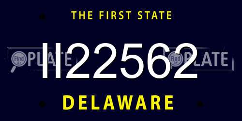 II22562 Delaware License Plate