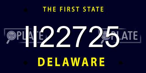 II22725 Delaware License Plate