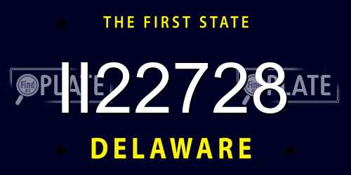 II22728 Delaware License Plate