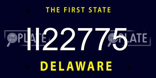 II22775 Delaware License Plate