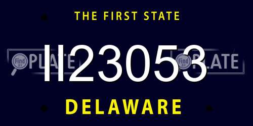 II23053 Delaware License Plate