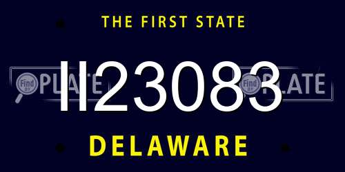 II23083 Delaware License Plate