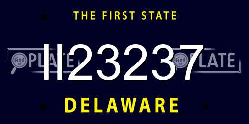 II23237 Delaware License Plate