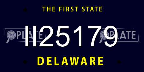 II25179 Delaware License Plate