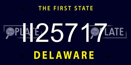 II25717 Delaware License Plate