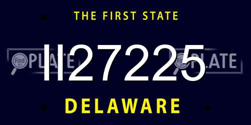 II27225 Delaware License Plate