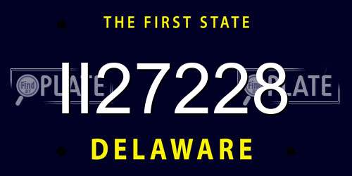 II27228 Delaware License Plate