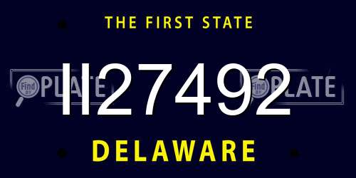 II27492 Delaware License Plate