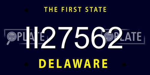 II27562 Delaware License Plate
