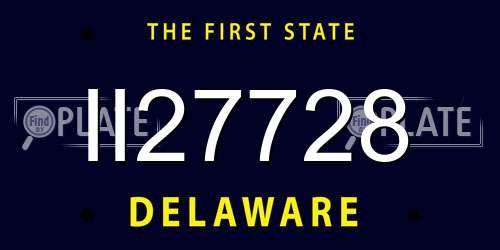 II27728 Delaware License Plate