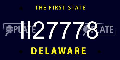 II27778 Delaware License Plate