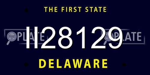 II28129 Delaware License Plate