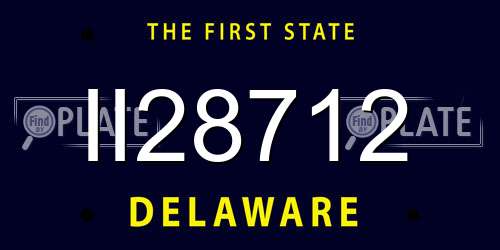 II28712 Delaware License Plate