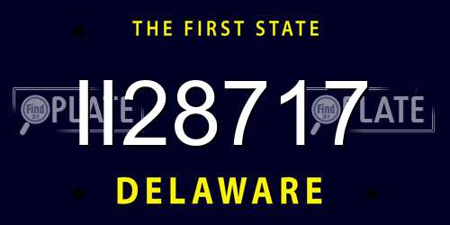 II28717 Delaware License Plate