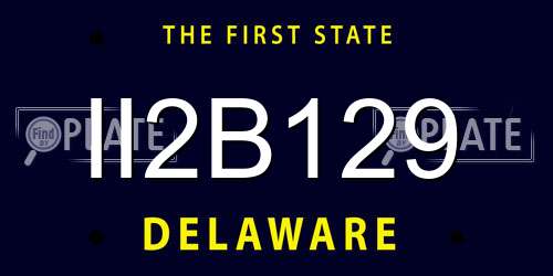 II2B129 Delaware License Plate