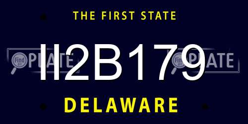 II2B179 Delaware License Plate
