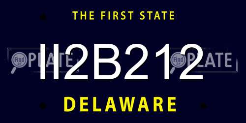 II2B212 Delaware License Plate
