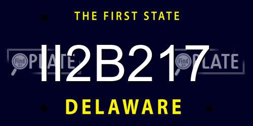 II2B217 Delaware License Plate