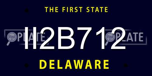 II2B712 Delaware License Plate
