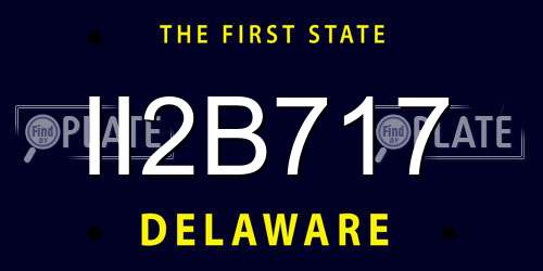 II2B717 Delaware License Plate