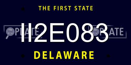 II2E083 Delaware License Plate