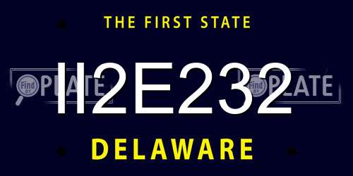 II2E232 Delaware License Plate