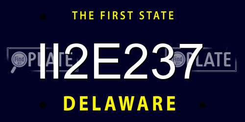 II2E237 Delaware License Plate