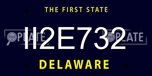 II2E732 Delaware License Plate